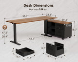 Executive Sit Stand Desk, Height Adjustable Computer Desk for Home Office, Writing, Workstation