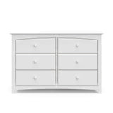 Storkcraft Kenton 6 Drawer Double Dresser (White) For Kids Bedroom, Nursery Dresser Organizer, Chest Of Drawers For Bedroom, Universal Design For Children’s Bedroom