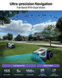 ANTHBOT M5 Robot Lawn Mower with Garage 1/8 Acre, Dual Vision+Full-Band RTK Robotic Lawnmower, No Perimeter Wire, App Control Obstacle Avoidance, 45% Slope, Cutting Height, Multi-Zone Mapping