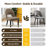 BONBEUR Upholstered Dining Chairs Set of 4, Mid Century Modern Kitchen Chairs with Solid Wood Legs & Linen Fabric Backrest for Dining Room, Brown