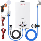 Tankless Water Heater Propane,3.18GPM 12L Outdoor Portable Water Heater,with 2 GPM Water Pump, Instant Propane Water Heaters with Digital Display Multi-Protection for Camping Trips