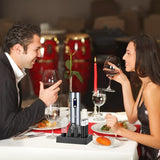 Yomety Electric Wine Opener With Base, Rechargeable Bottle Opener With 2-in-1 Aerator & Pourer, Foil Cutter, 2 Stoppers - Accessories Gifts for Wine Lovers