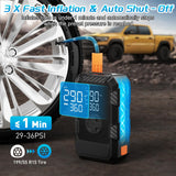 Jump Starter with Air Compressor – 4000A Peak Car Battery Booster & 150PSI Tire Inflator, 12V Auto Jump Box for Gas & Diesel Engines, LED Power Bank & Flashlight, Smart Safety Clamps, Gift-Ready