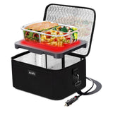 Aotto Heated Lunch Box Food Warmer - 12V/24V 2-in-1 Car Food Warmer with Vehicle Plug - Mini Portable Electric Lunch Box Heater for Men and Women - Reheat & Keep Meals Warm On the Go - Black