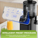 TUUMIIST 3-in-1 Cold Press Juicer Machine, Smart Touch Masticating Juicers for Whole Fruit & Vegetable, 6.5" Wide Chute Slow Juicer for Nut Milk & Sorbet, High Yield, 100oz Large Capacity, Easy Clean
