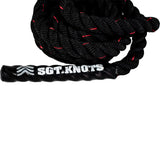 SGT KNOTS Twisted Battle Jump Rope - Weighted Strength Training Jump Rope for Fitness, Crossfit, Battling (1.5" x 10ft, Black with Red Tracer) SGT KNOTS
