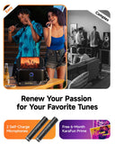 Ikarao Karaoke Machine for Adults, with Lyrics Display, Karaoke System for YouTube, 280W Speaker, Autotune & EQ, Connect to TV, Portable PA System with 2 Wireless Microphones for Home Outdoor Party