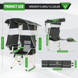 Nice C Chair with Canopy, Umbrella Chairs, Chair with Shades, Sports Chairs, w/Removable Footrest, Cooler Bag, Cup Holder for Camping, Fishing, Sports, Beach (2-P Green)