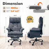Teddy Fleece High Back Executive Office Chair with Flip Armrests (Grey)