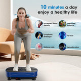 Natini Vibration Plate Exercise Machine, Vibration Plate for Lymphatic Drainage, Whole Body Workout Vibration Fitness Platform (Blue)