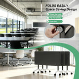 Modern Conference Table with Wheel,Modular Wooden Folding Conference Room Tables for 1-30 Person,Flip Top Meeting Training Table,for Office Seminar Dynamic Commercial Event Classroom(4,Black,47.2in)