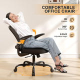 Office Chair, Ergonomic Desk Chairs 330LBS Capacity High Back Mesh Computer Chair with Flip-up Armrests