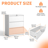 Gecheer 3 Drawer Lateral File Cabinet, 35.4" Wide Metal Filing Cabinet with Lock, Heavy Duty Steel Office Storage for Letter Legal A4 Files, Anti-Tip Safety Interlock, Full Extension Drawers