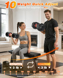 XDDIAS Adjustable Dumbbell Set of 2, 25/55/80LB Dumbbell Set-Fast Adjust Weights Set, 5/10/16 in 1 Free Weights Dumbbells Set with Anti-Slip Metal Handle, Compact Size (25LB-Pair-10Gears-RED)