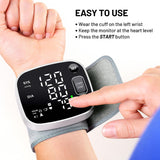 Oklar Wrist Blood Pressure Monitor, FDA Cleared Rechargeable Blood Pressure Machine with Adjustable Cuff (4.92-8.46 Inches), 240 Reading Memory for 2 Users, Voice Broadcast, Storage Case Included