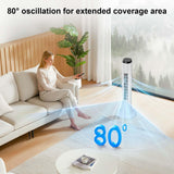 Antarctic Star 37-Inch Bladeless Portable Tower Fan 80°Oscillating,Quiet Cooling with 12H Timer Remote Control, 6 Speed, 4 Modes, LED Display,Standing Fan Powerful for Bedroom Office Dorm, White