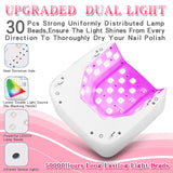 Rechargeable UV LED Nail Lamp, SKYUV Cordless Nail Dryer for Gel Polish, UV Nail Lamp with 4 Timers Setting and LED Touch Screen, Professional Curing Lamp Light with 30 Beads for Salon and Home ﻿