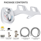 imio BD186 Bidet Attachment, Hot and Cold Water Bidet, Dual Nozzle, Self-Cleaning, Adjustable Water Pressure