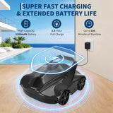 Garvee Cordless Robotic Pool Vacuum Cleaner with 130-Min Runtime, Self-Parking Technology for Above-Ground Pools up to 860 Sq.Ft, Efficient Filtration & Portable Design