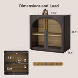 MorganBrig Sideboard Cabinet with Glass Doors, 94.5'' W Display Cabinet