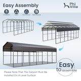 PHI VILLA 14X35 RV Carport, Metal Carports Canopy Heavy Duty Car Garage