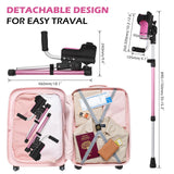 Dyna-Living Ergonomic Forearm Crutches for Adults - 3 Adjustable Angles Folding Forearm Crutches, Lightweight Aluminum Crutches with Adjustable Elbow Elastic Band