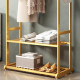 Gold clothing rack, Heavy duty clothes rack, Small clothing racks for hanging clothes, Wardrobe Rack, rack for clothes (L:31.5in) BUZUEY