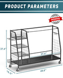 Staransun Golf Bag Organizer for Garage - 3 Golf Bag Storage Rack with Lockable Wheels Staransun