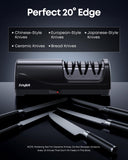 Electric Knife Sharpener for Kitchen, 3-Stage Knife Sharpener Electric with 100% Diamond Abrasives, 20° Precision Angle Guide, Fast & Safe Sharpening for Chef Knives, Home Use & Beginners (Black)