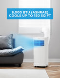 8,500 BTU ASHRAE (5,000 BTU SACC) Portable Air Conditioner Smart Control, Cools up to 150 Sq. Ft. Midea