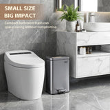 HQ+ Bathroom Trash Can with Lid Soft Close, Small Trash Can with Foot Pedal