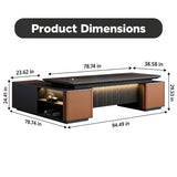 HHEvergreenEnsemble Executive Desk with Thickened Desktop (94.49IN)