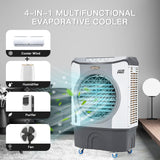 MEDIMALL Swamp Cooler, 4-in-1 Evaporative Air Cooler with 100° Oscillation, 12 Gal Water Tank, 3 Wind Speeds, Windowless Portable Air Conditioner for Garage, Warehouse, Outdoor Use, Grey