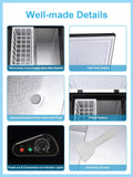 Chest Freezer 3.5 Cu.Ft Mini 7 Gears Temperature Control Compact Deep Freezer with Top Open Door and Removable Storage Basket Black