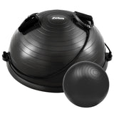 ZELUS Balance Ball Trainer with Resistance Bands & Foot Pump, Inflatable Yoga Ball for Home Gym Workouts, 23 Inch Exercise Half Ball for Balance Training Core Strength Fitness, 330lb Cap (Black)