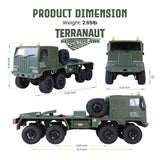 HOBBYPLUS Helidirect 1/18 RC Crawler CR18P Terranaut 8x8 RC Truck Remote Control Car w Full-Lock 8WD RTR Active All-Wheel Steering, 2-Speed Transmission, Recovery Winch, LED Lights (Green)