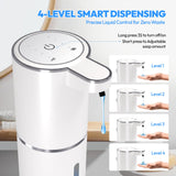 MTYGK 2 Pack Automatic Soap Dispenser Touchless,Liquid Hand Soap Dispenser 12.8oz Electric Wall Mounted Smart for Bathroom and Kitchen Dish Soap，Easy for Toddlers(White)