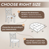 Thick Seat Cushions for Dining Room Chairs, Kitchen Chair Cushions Set of 4, 17" x 17" x 4", Beige