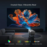 【Native 1080P & 800ANSI High Brightness】 Portable Projector with WiFi and Bluetooth,Smart Projector With AI Visual Calibration,230° Rotation,4K Projector Supports HDMI/USB/AUDIO
