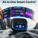 Thunelec Wireless Earbuds, Bluetooth 5.4 Headphones with Multifunctional Touch Screen, 48H Bass Stereo Ear Buds with ANC/ENC Noise Cancelling/Transparency Mode, IPX7 Earphones with 5 EQ Modes, Black