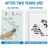 TSJ OFFICE Glass Dry-Erase Board - 36 x 24 Inches Wall Mounted Glass Magnetic Whiteboard, Large Frameless Glass White Board for Office, Home & School TSJ OFFICE