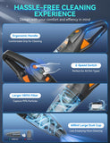 GHUSTAR Handheld Vacuum Cordless - 25000PA Strong Suction Hand Held Car Vacuum Cleaner Portable with Multi-Nozzles - Lightweight Dust Busters Rechargeable for Home Car Office Pets 2 Levels
