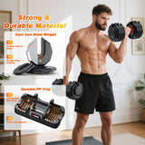 XDDIAS Adjustable Dumbbell Set of 2, 25/55/80LB Dumbbell Set-Fast Adjust Weights Set, 5/10/16 in 1 Free Weights Dumbbells Set with Anti-Slip Metal Handle, Compact Size (55LB-Pair-10-Gears)