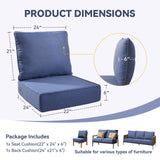 Jelwaly 6" Thick Outdoor Chair Cushions - 22"* 24" Patio Furniture Cushions with Water Resistant & Removable Cover