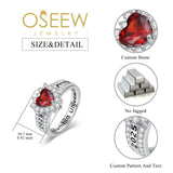 Oseew 2027 Custom Heart Shape Class Senior High School Ring for Women