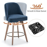 Bekrvio Swivel Counter Height Bar Stools Set of 4, 26" Seat Height, Blue