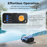 Cordless Robotic Pool Cleaner,Automatic Robotic Pool Vacuum for Inground Pools,Spa Pool Robot Cleaning up to 2150 Sq.ft for Floor,Wall Climbing,Waterline,4800GPH Suction,180min Battery Life