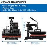 5 in 1 Heat Press Machine, 12x15 inch Swing Away Heat Press for Sublimation