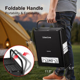 Propane Tankless Water Heater, 5L 1.32 GPM Outdoor Portable Gas Instant Hot Water Heater with Digital Display Overheating Protection, for Camping Barn Cabin RV Black