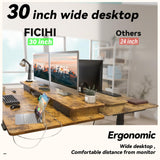Adjustable Height Standing Desk with 4 Drawers,63 x 30 inches Electric Sit Stand Home Office Desk with Two Tiers